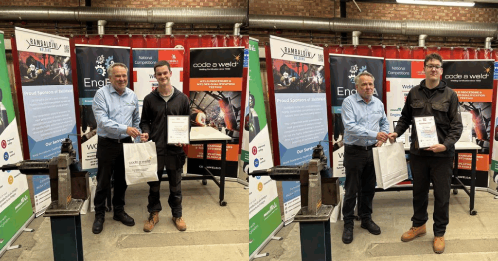 Our two students receiving their awards