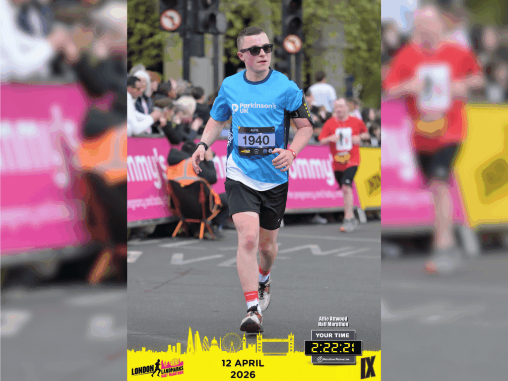 Alfie doing his bit running the marathon