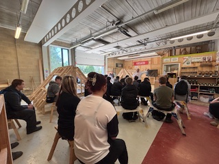 Steve talking with students from the college in one of the workshops